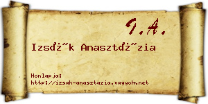 Izsák Anasztázia névjegykártya